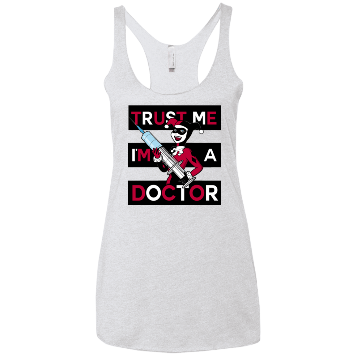 T-Shirts Heather White / X-Small Trust me! Women's Triblend Racerback Tank