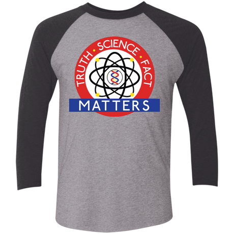 T-Shirts Premium Heather/Vintage Black / X-Small Truth Science Fact Men's Triblend 3/4 Sleeve