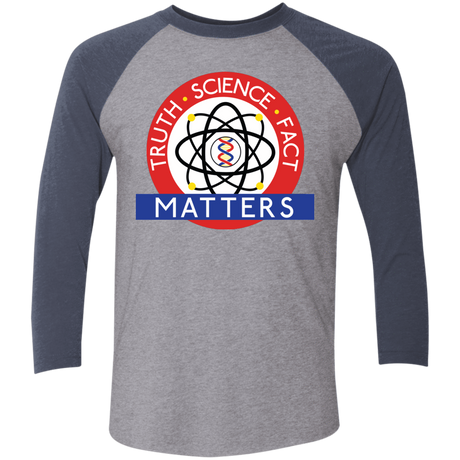 T-Shirts Premium Heather/Vintage Navy / X-Small Truth Science Fact Men's Triblend 3/4 Sleeve