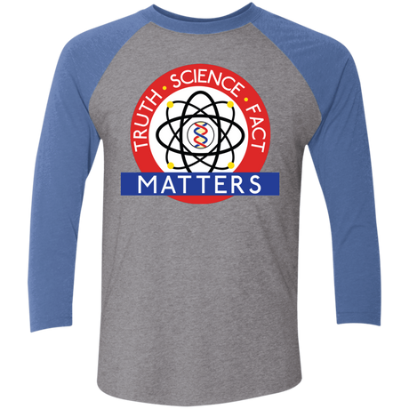 T-Shirts Premium Heather/Vintage Royal / X-Small Truth Science Fact Men's Triblend 3/4 Sleeve