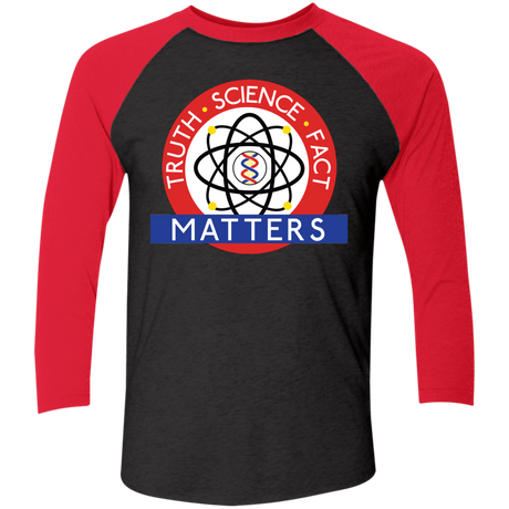 T-Shirts Vintage Black/Vintage Red / X-Small Truth Science Fact Men's Triblend 3/4 Sleeve
