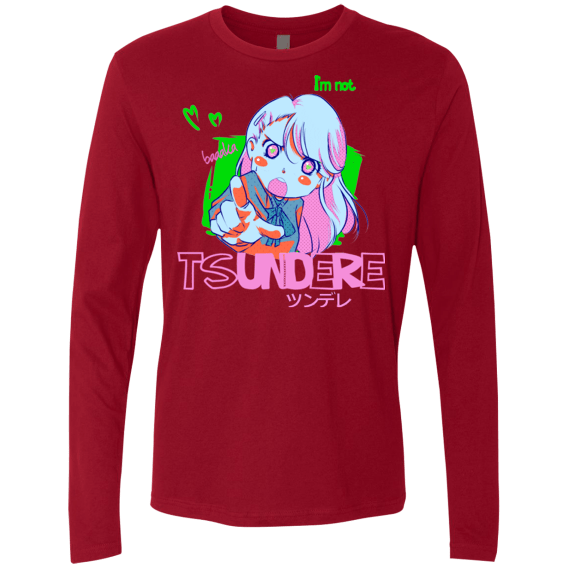 T-Shirts Cardinal / Small Tsundere Men's Premium Long Sleeve