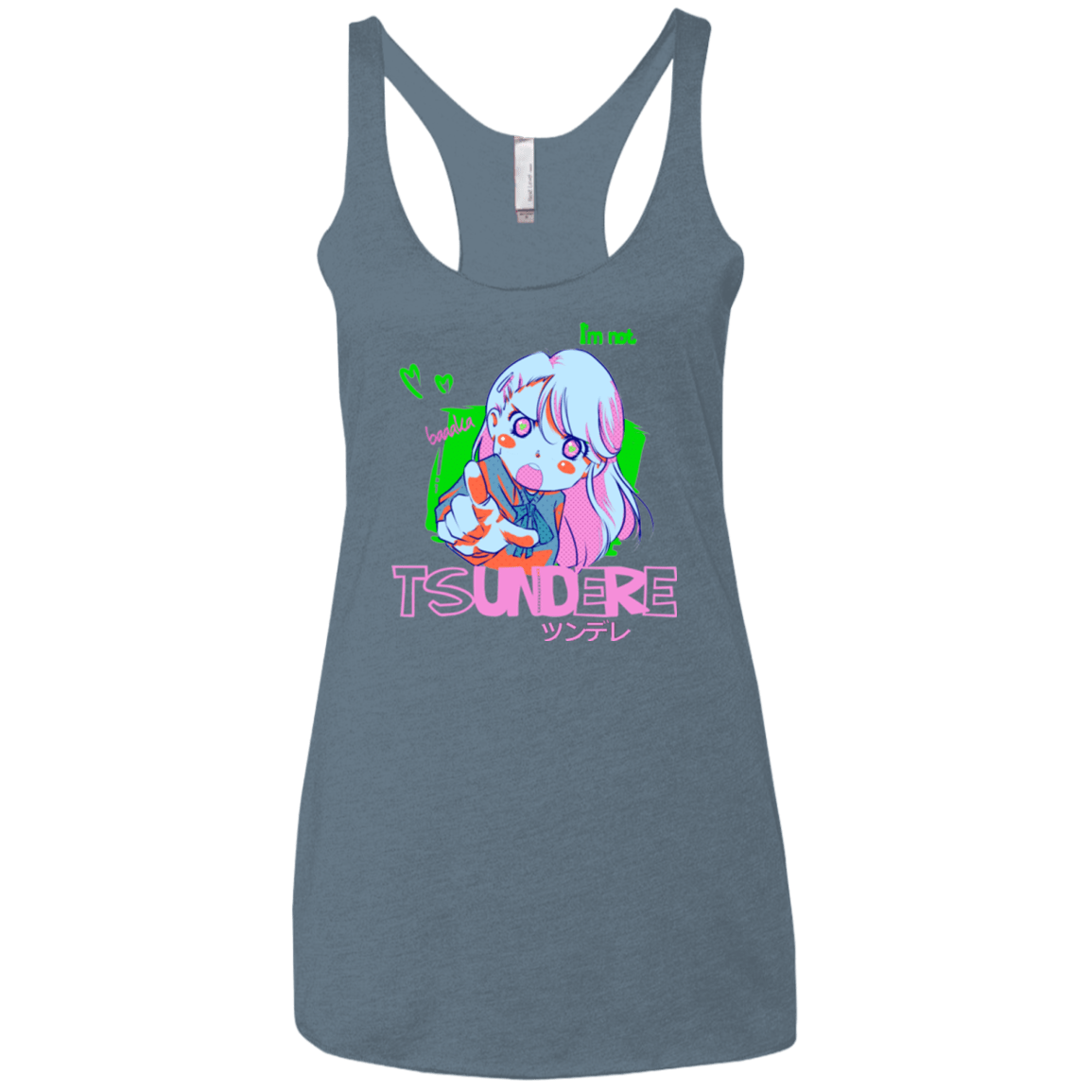T-Shirts Indigo / X-Small Tsundere Women's Triblend Racerback Tank