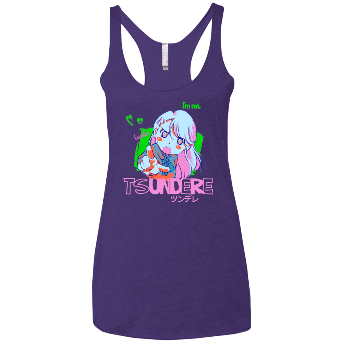 T-Shirts Purple / X-Small Tsundere Women's Triblend Racerback Tank