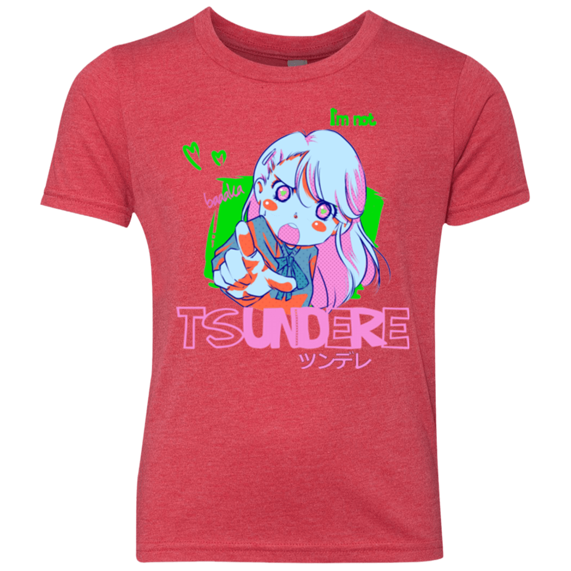 T-Shirts Vintage Red / YXS Tsundere Youth Triblend T-Shirt