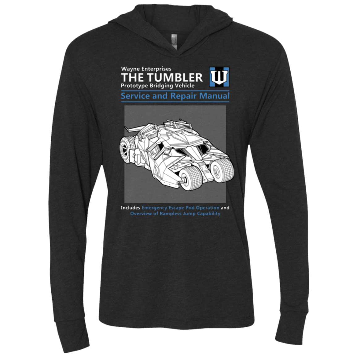 T-Shirts Vintage Black / X-Small TUMBLER SERVICE AND REPAIR MANUAL Triblend Long Sleeve Hoodie Tee