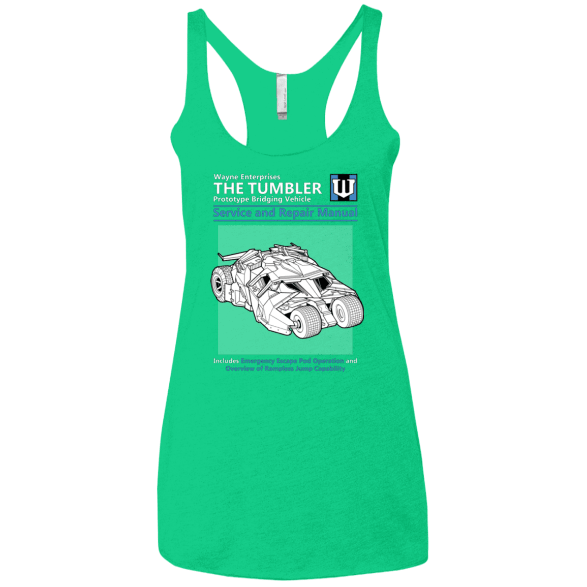 T-Shirts Envy / X-Small TUMBLER SERVICE AND REPAIR MANUAL Women's Triblend Racerback Tank