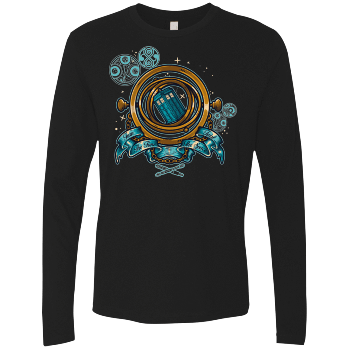 T-Shirts Black / Small TURN THE TIME TWIST THE SPACE Men's Premium Long Sleeve