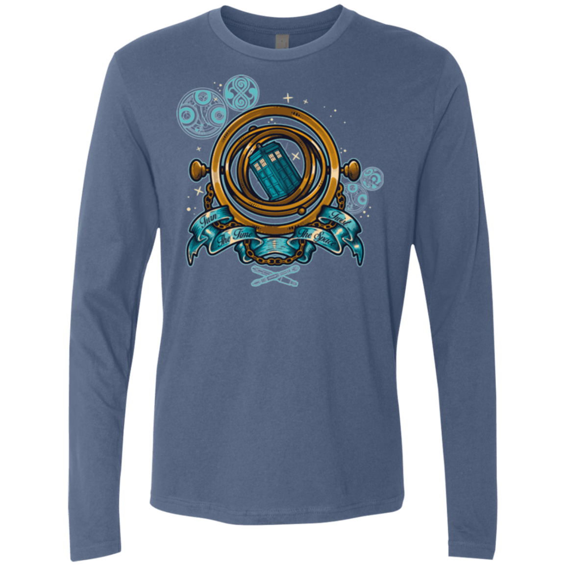 T-Shirts Indigo / Small TURN THE TIME TWIST THE SPACE Men's Premium Long Sleeve