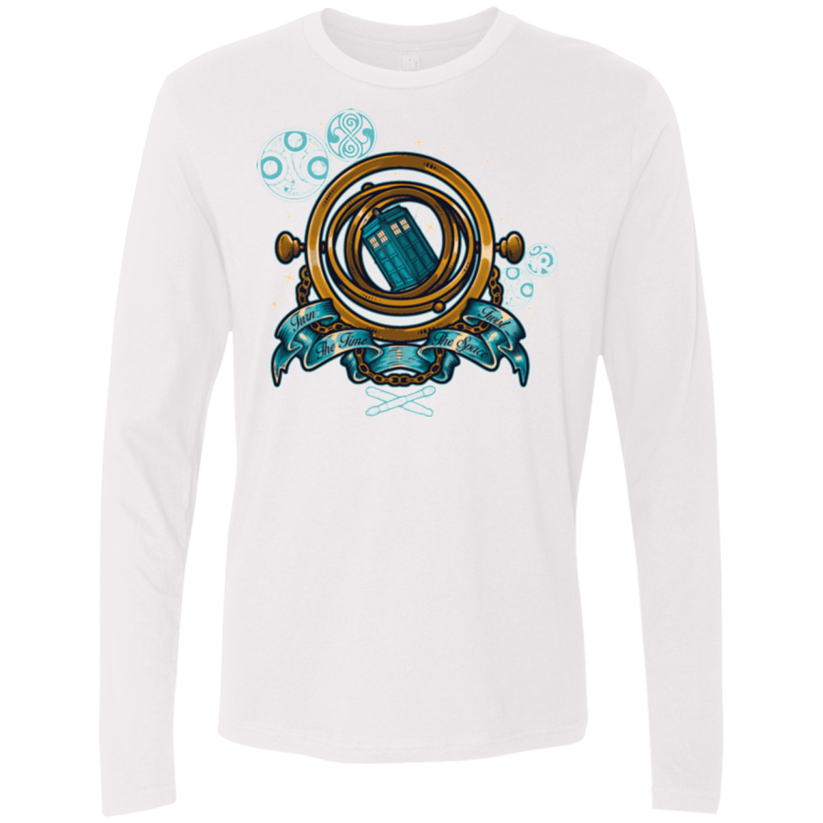 T-Shirts White / Small TURN THE TIME TWIST THE SPACE Men's Premium Long Sleeve