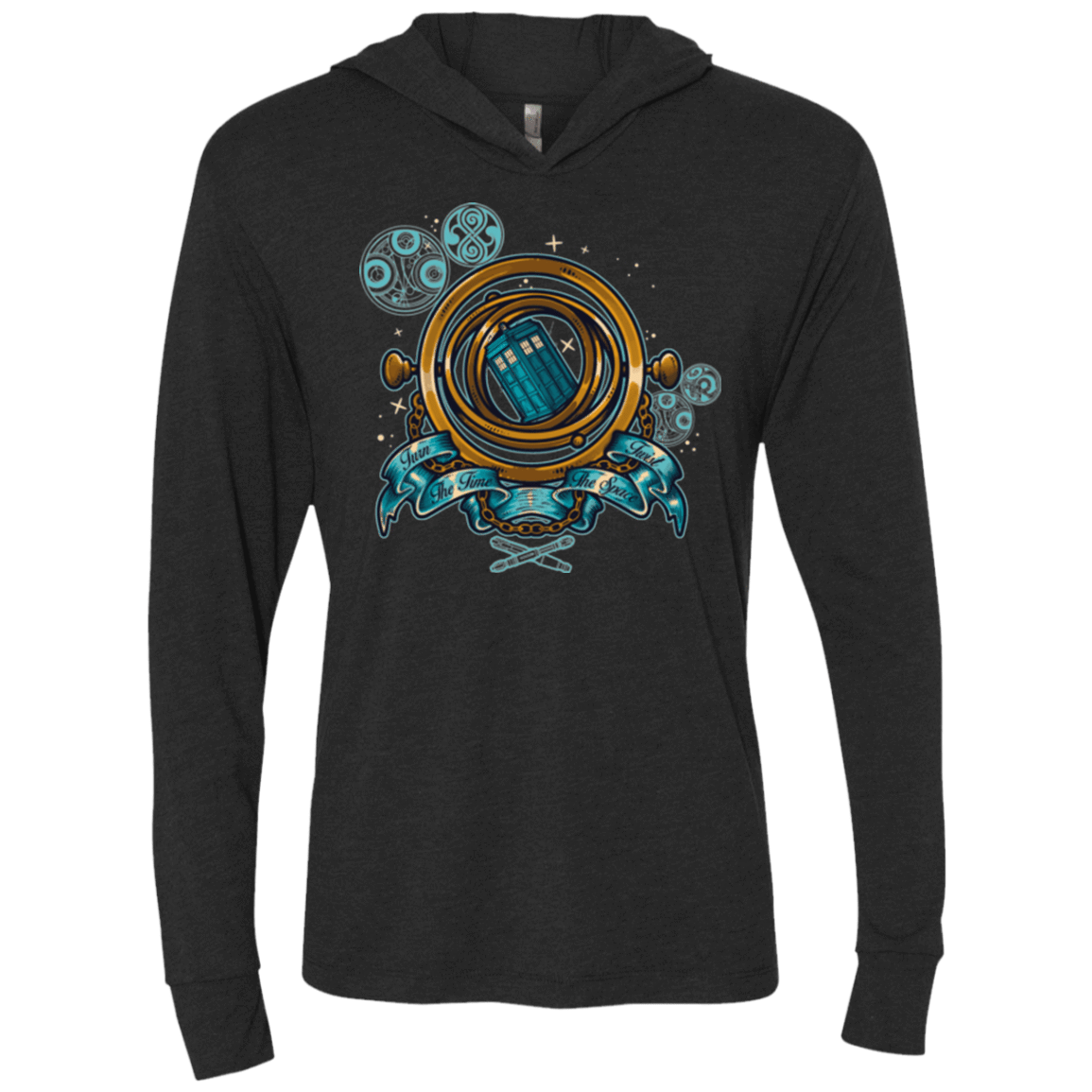 T-Shirts Vintage Black / X-Small TURN THE TIME TWIST THE SPACE Triblend Long Sleeve Hoodie Tee