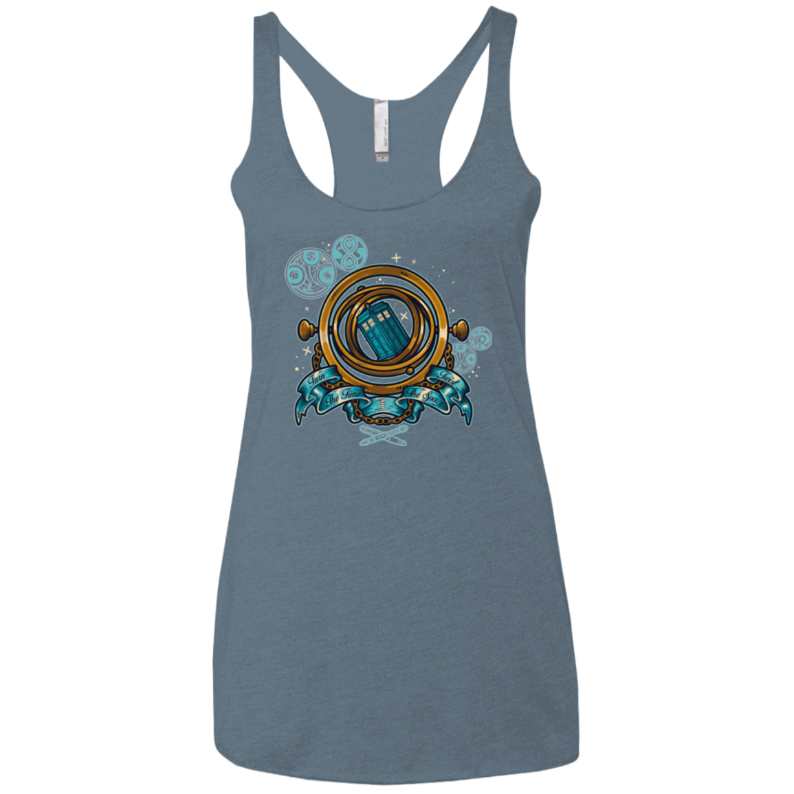 T-Shirts Indigo / X-Small TURN THE TIME TWIST THE SPACE Women's Triblend Racerback Tank