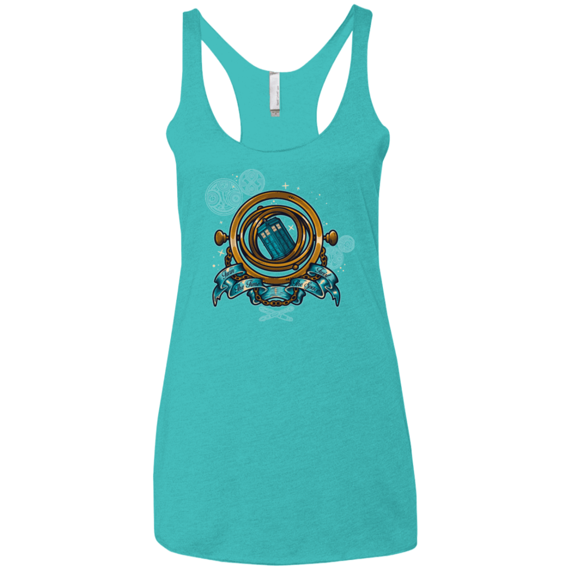 T-Shirts Tahiti Blue / X-Small TURN THE TIME TWIST THE SPACE Women's Triblend Racerback Tank