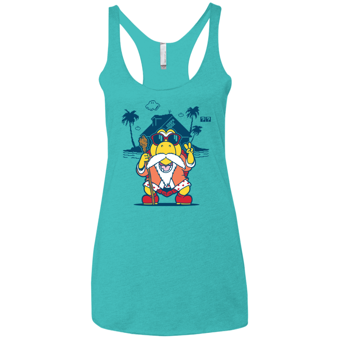 TURTLE HERMIT Women's Triblend Racerback Tank