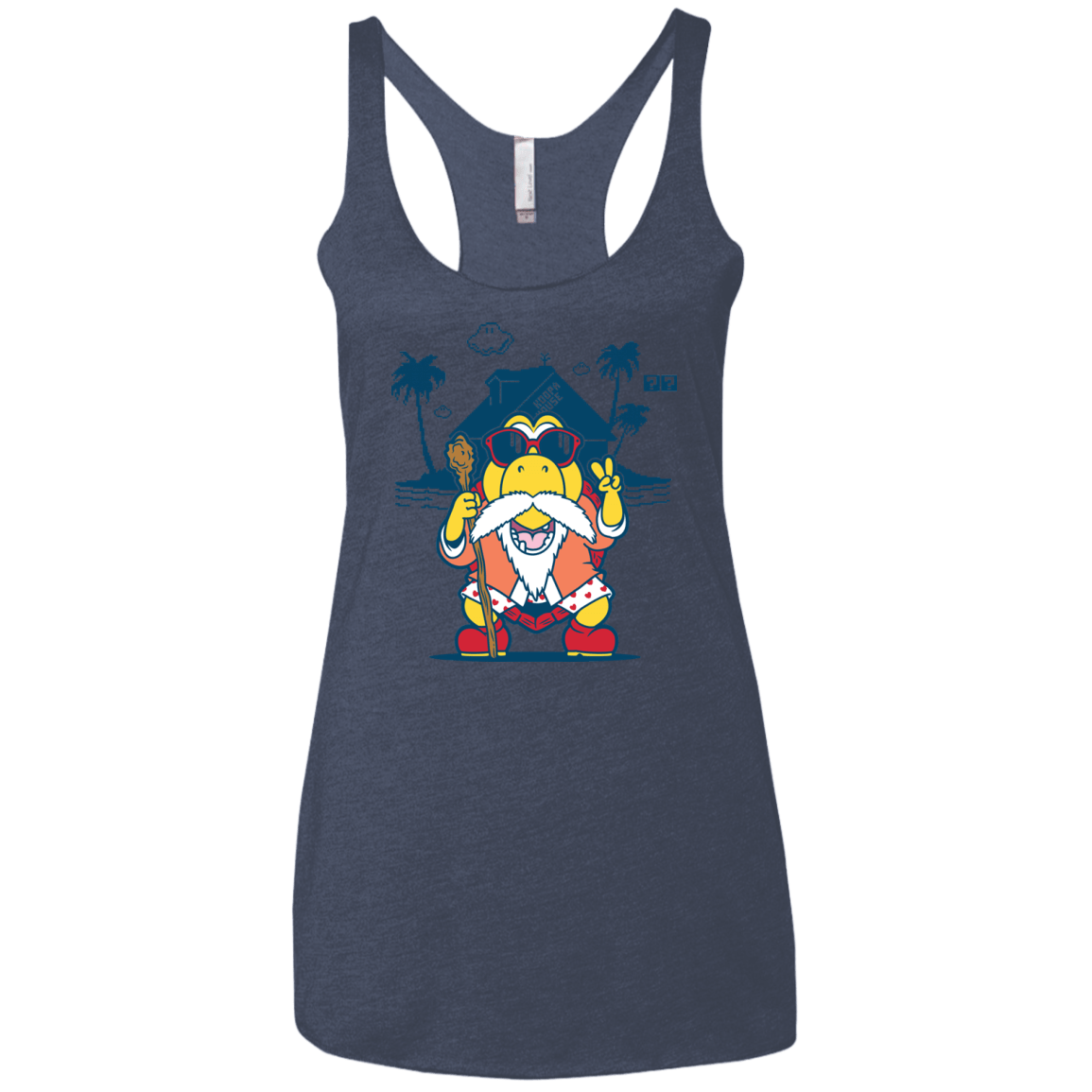 TURTLE HERMIT Women's Triblend Racerback Tank