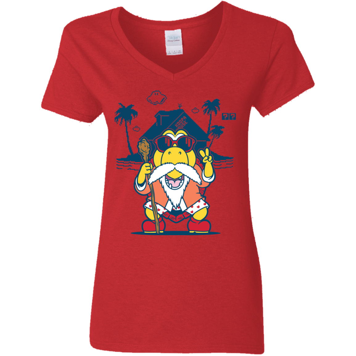 T-Shirts Red / S TURTLE HERMIT Women's V-Neck T-Shirt