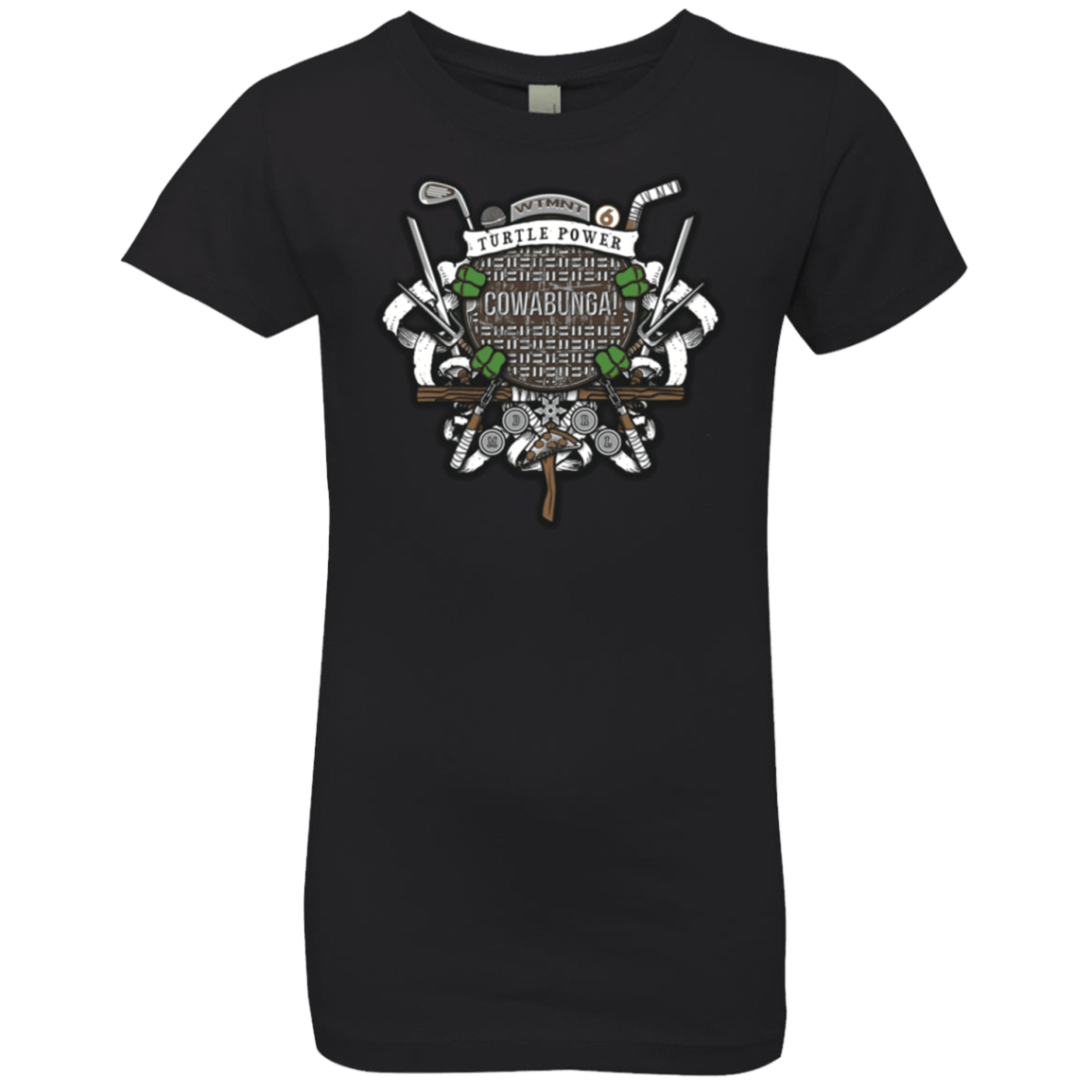 T-Shirts Black / YXS Turtle Power! Girls Premium T-Shirt
