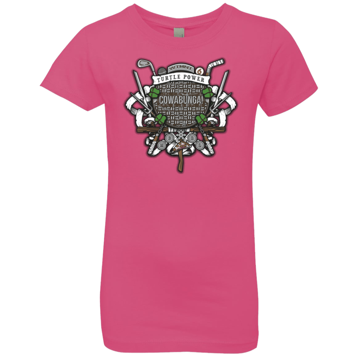 T-Shirts Hot Pink / YXS Turtle Power! Girls Premium T-Shirt