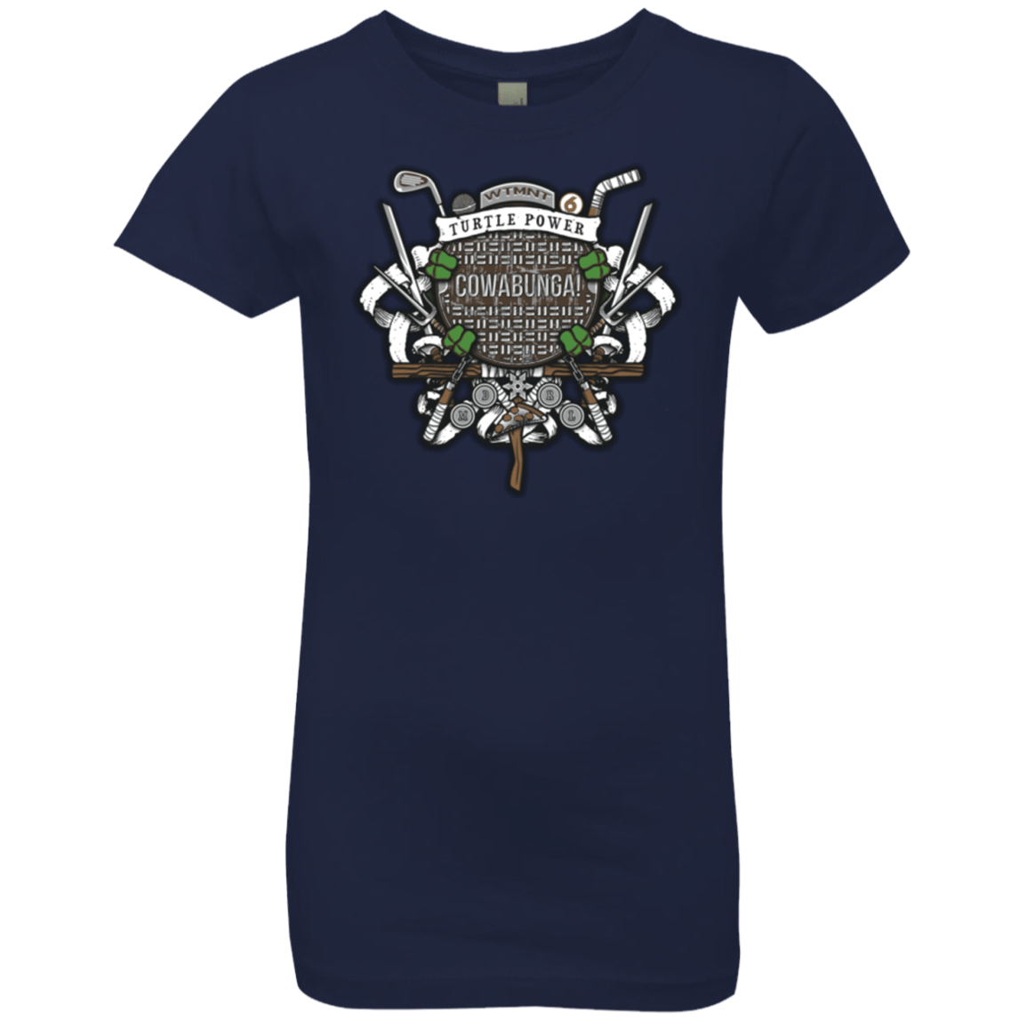 T-Shirts Midnight Navy / YXS Turtle Power! Girls Premium T-Shirt