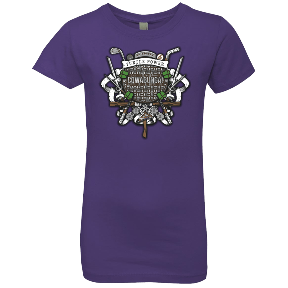 T-Shirts Purple Rush / YXS Turtle Power! Girls Premium T-Shirt