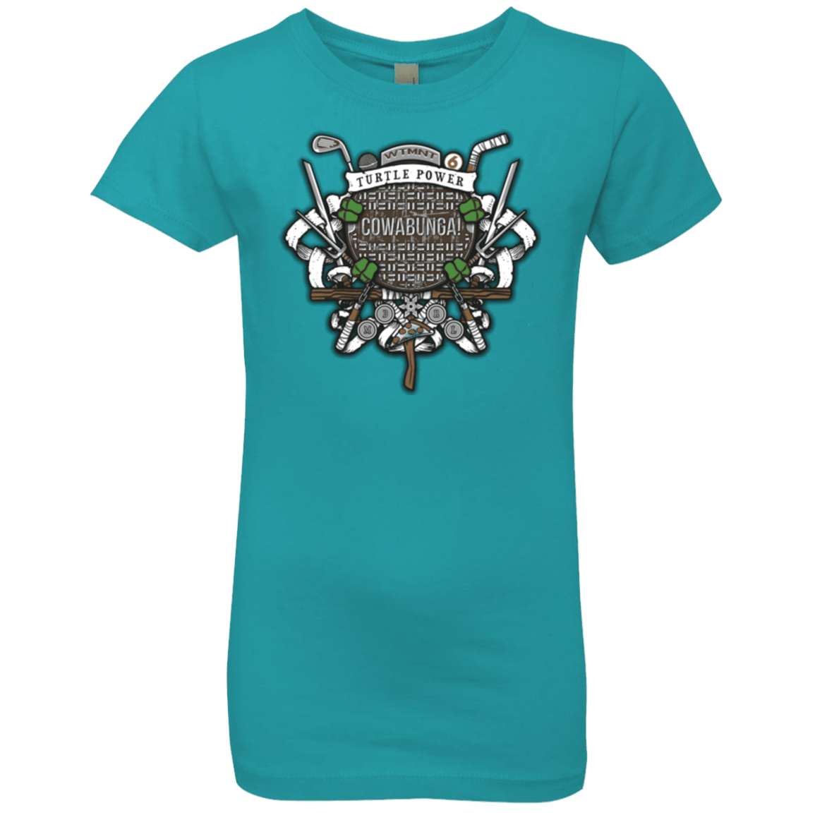 T-Shirts Tahiti Blue / YXS Turtle Power! Girls Premium T-Shirt