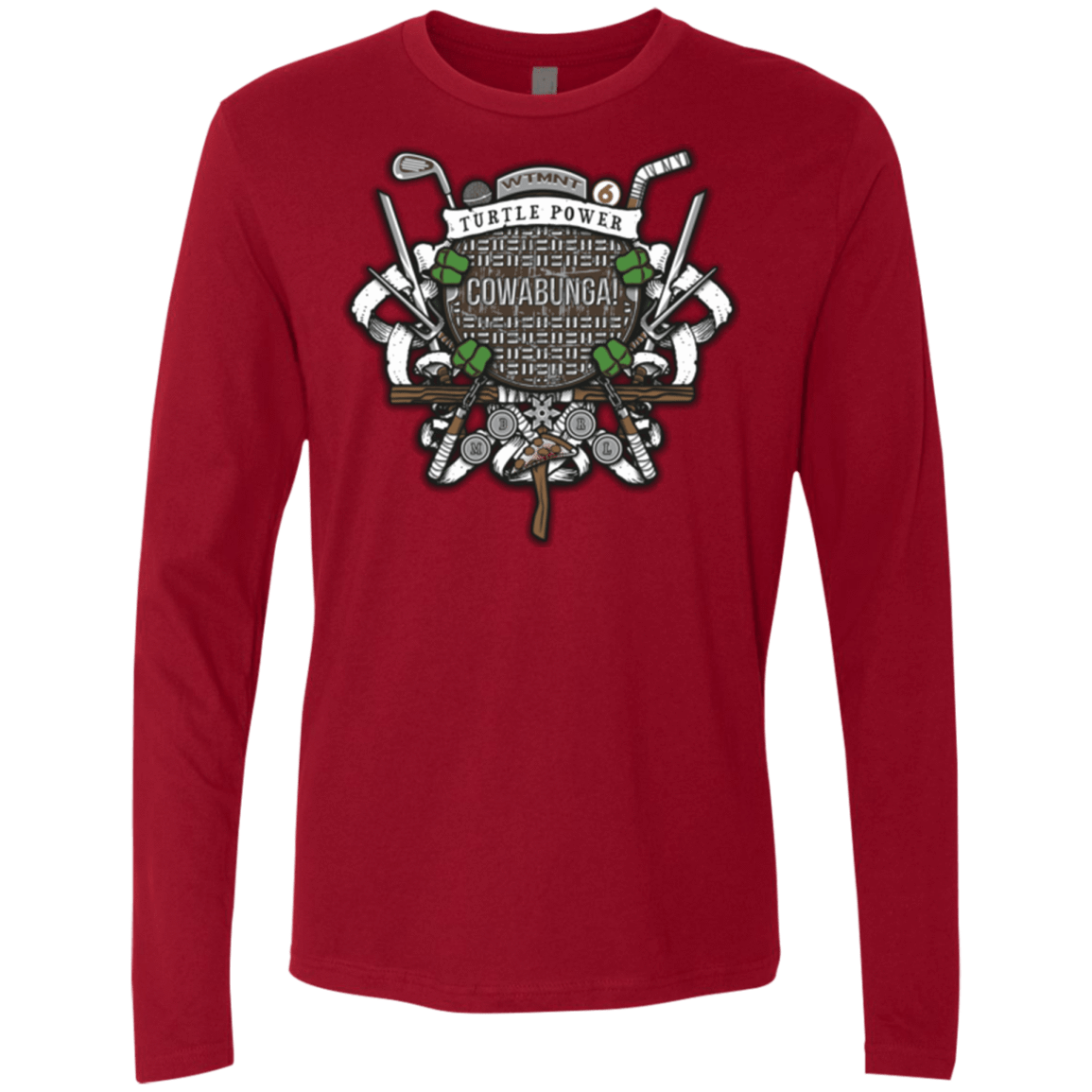 T-Shirts Cardinal / Small Turtle Power! Men's Premium Long Sleeve