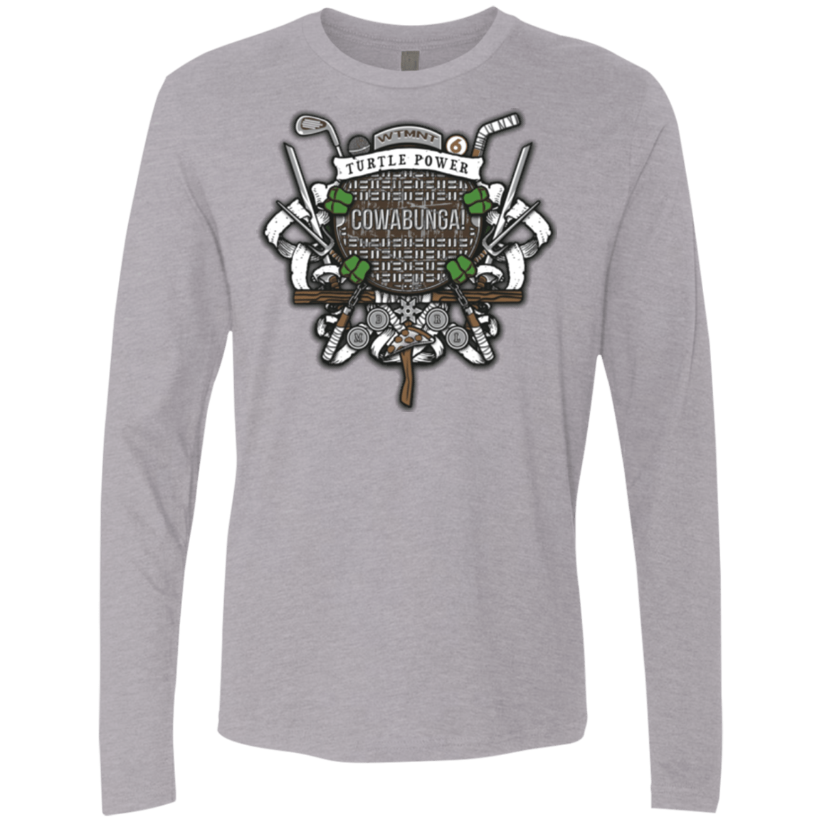 T-Shirts Heather Grey / Small Turtle Power! Men's Premium Long Sleeve