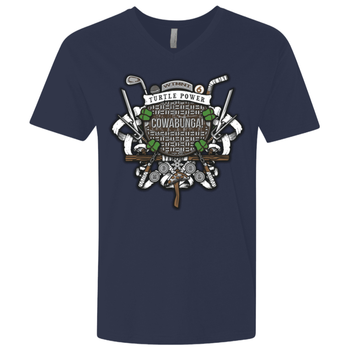 T-Shirts Midnight Navy / X-Small Turtle Power! Men's Premium V-Neck