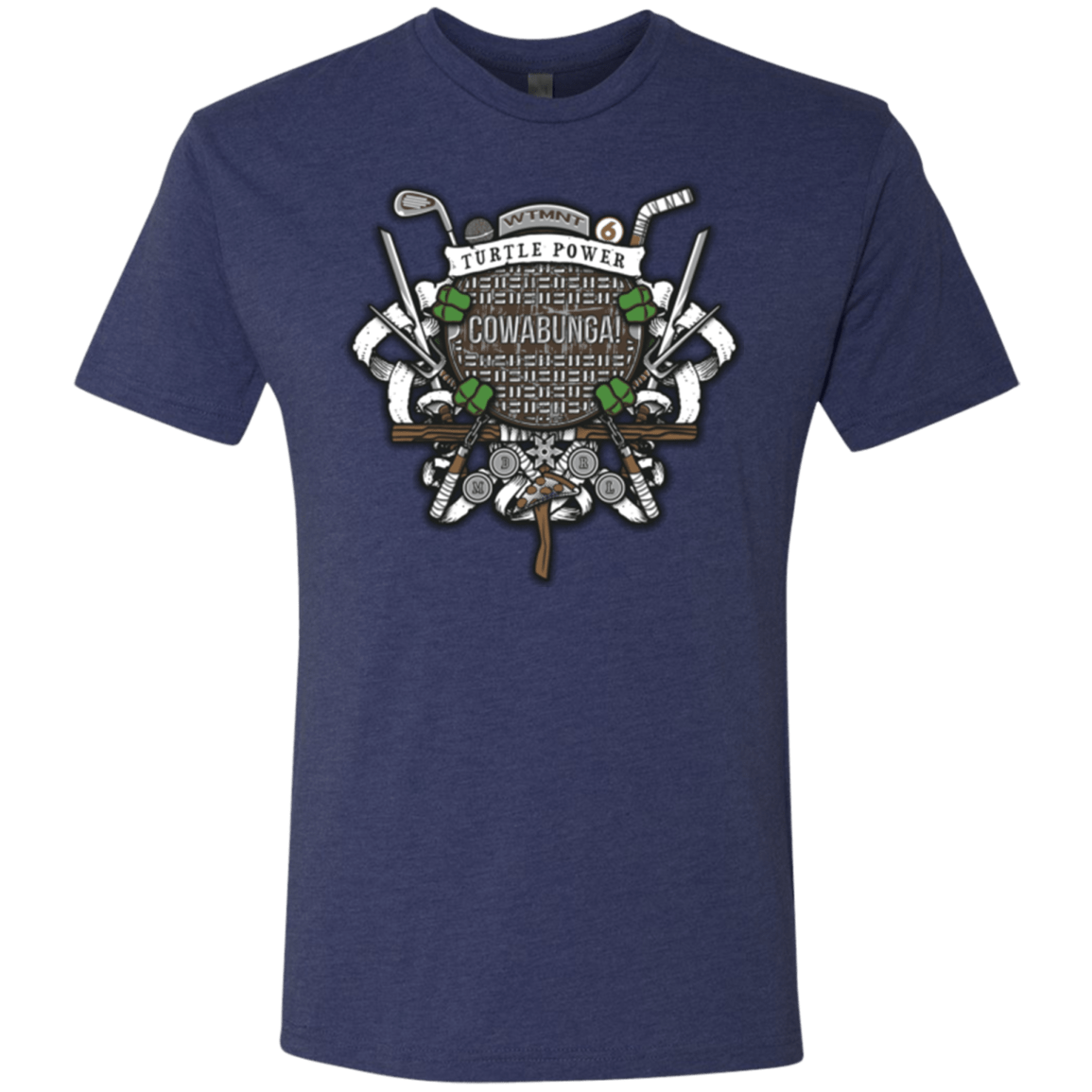 T-Shirts Vintage Navy / Small Turtle Power! Men's Triblend T-Shirt