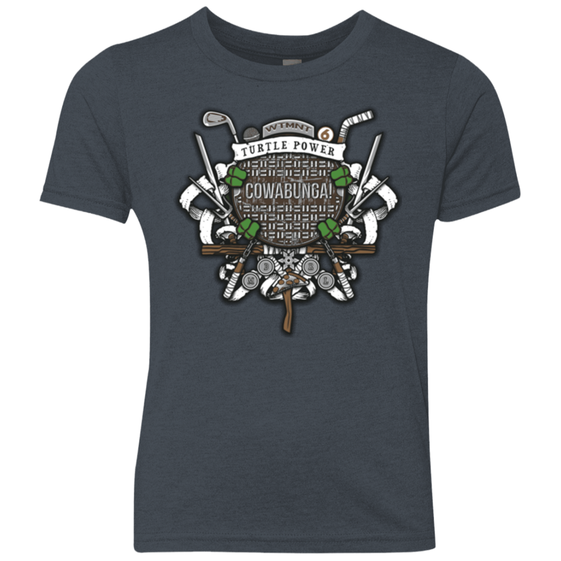 T-Shirts Vintage Navy / YXS Turtle Power! Youth Triblend T-Shirt