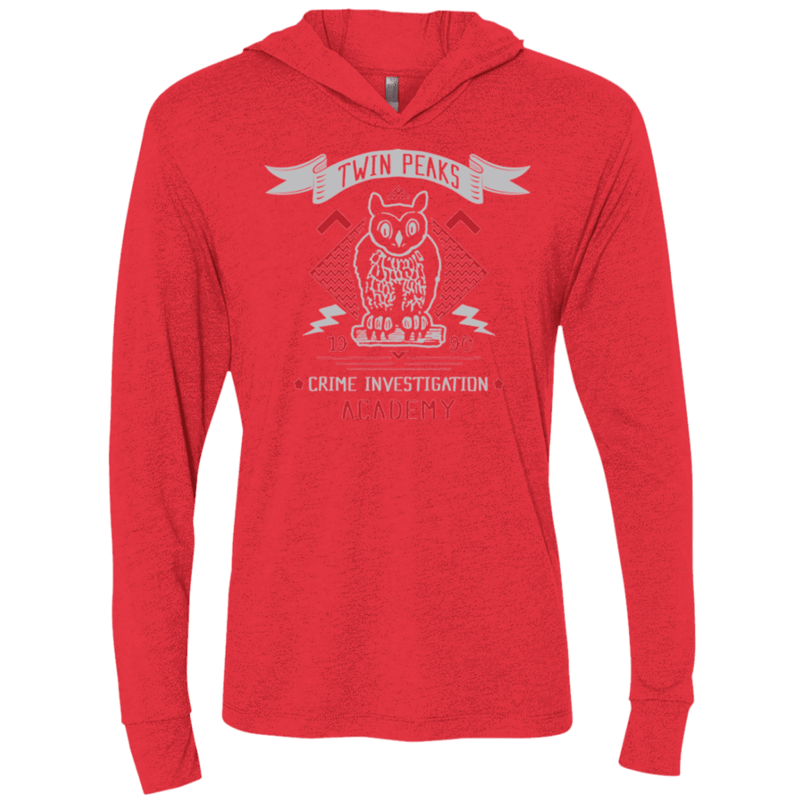 T-Shirts Vintage Red / X-Small Twin Peaks Academy Triblend Long Sleeve Hoodie Tee