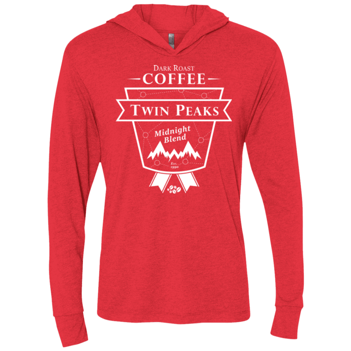 T-Shirts Vintage Red / X-Small Twin Peaks Dark Roast Triblend Long Sleeve Hoodie Tee