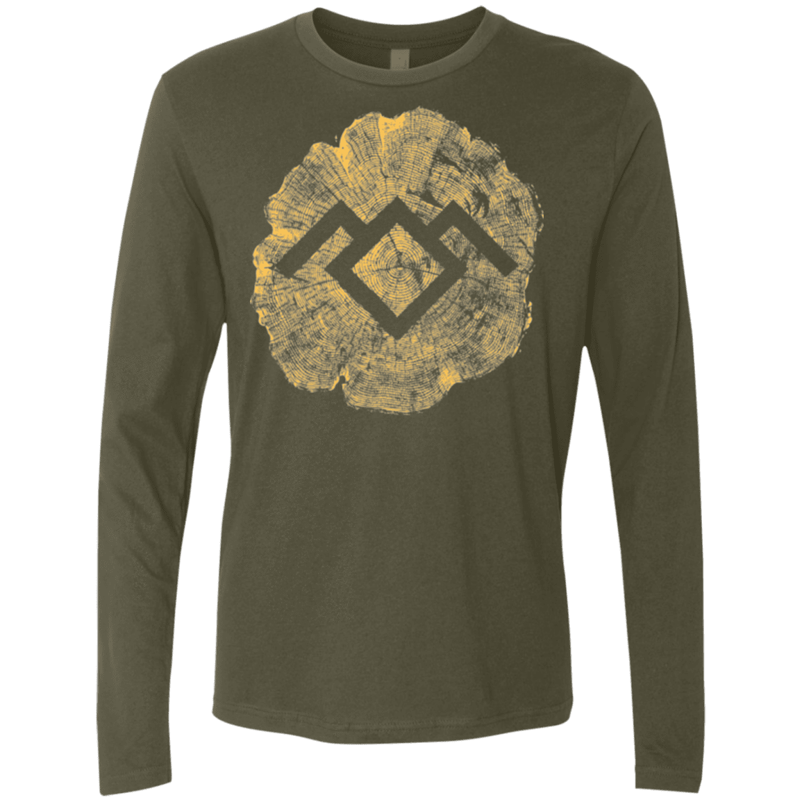 T-Shirts Military Green / Small TWIN PEAKS LOG Men's Premium Long Sleeve