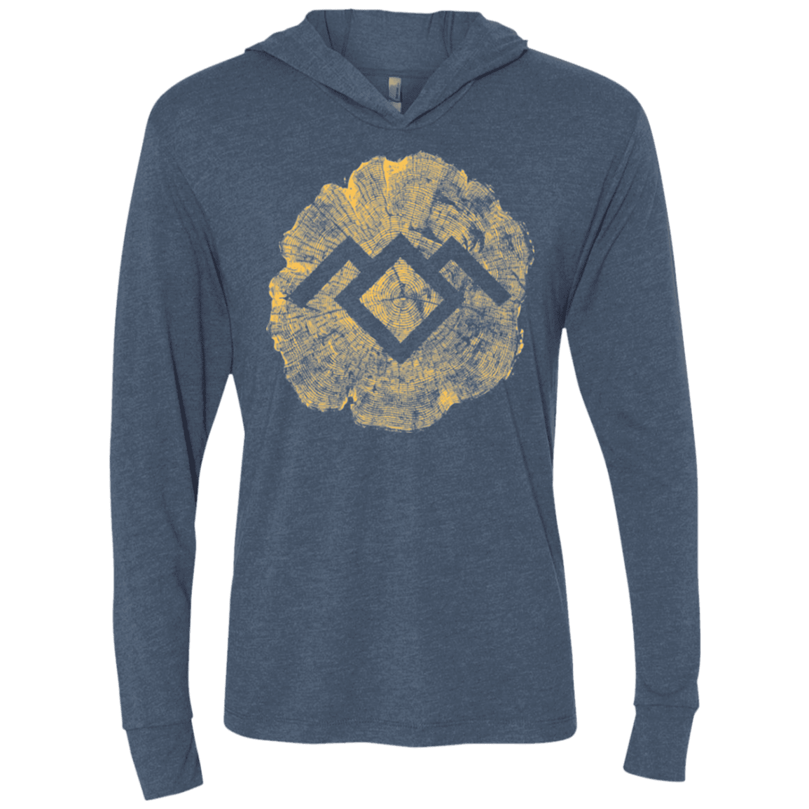 T-Shirts Indigo / X-Small TWIN PEAKS LOG Triblend Long Sleeve Hoodie Tee