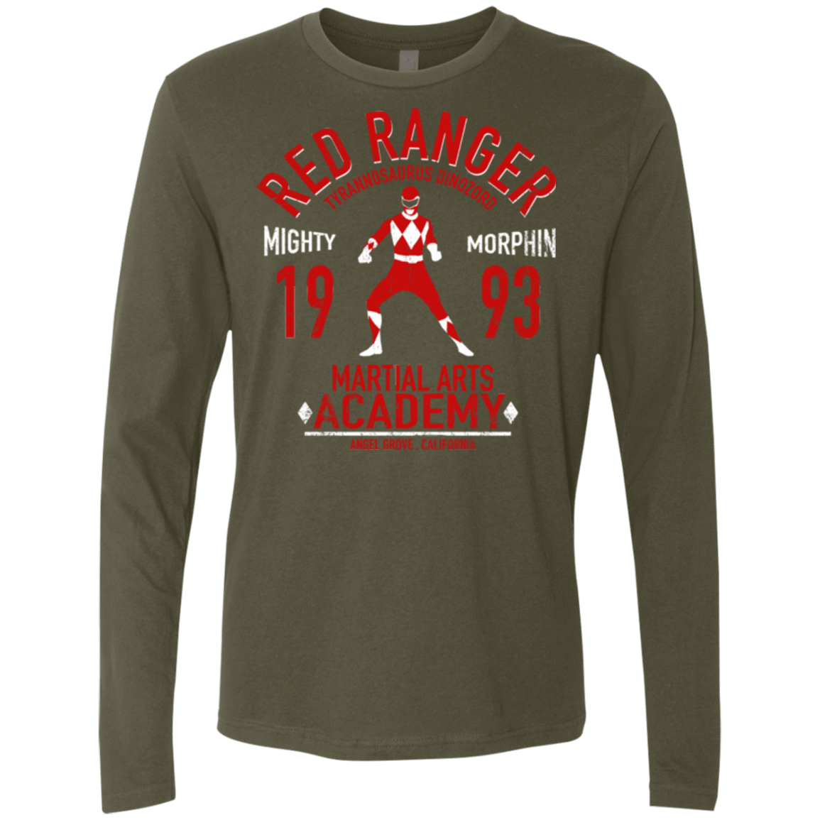 T-Shirts Military Green / Small Tyrannosaurus Ranger (1) Men's Premium Long Sleeve