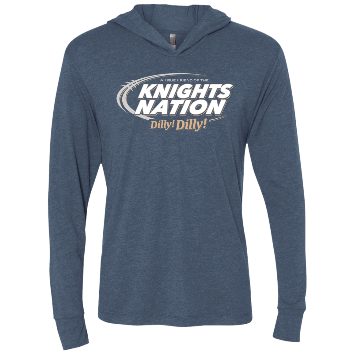 T-Shirts Indigo / X-Small UCF Dilly Dilly Triblend Long Sleeve Hoodie Tee