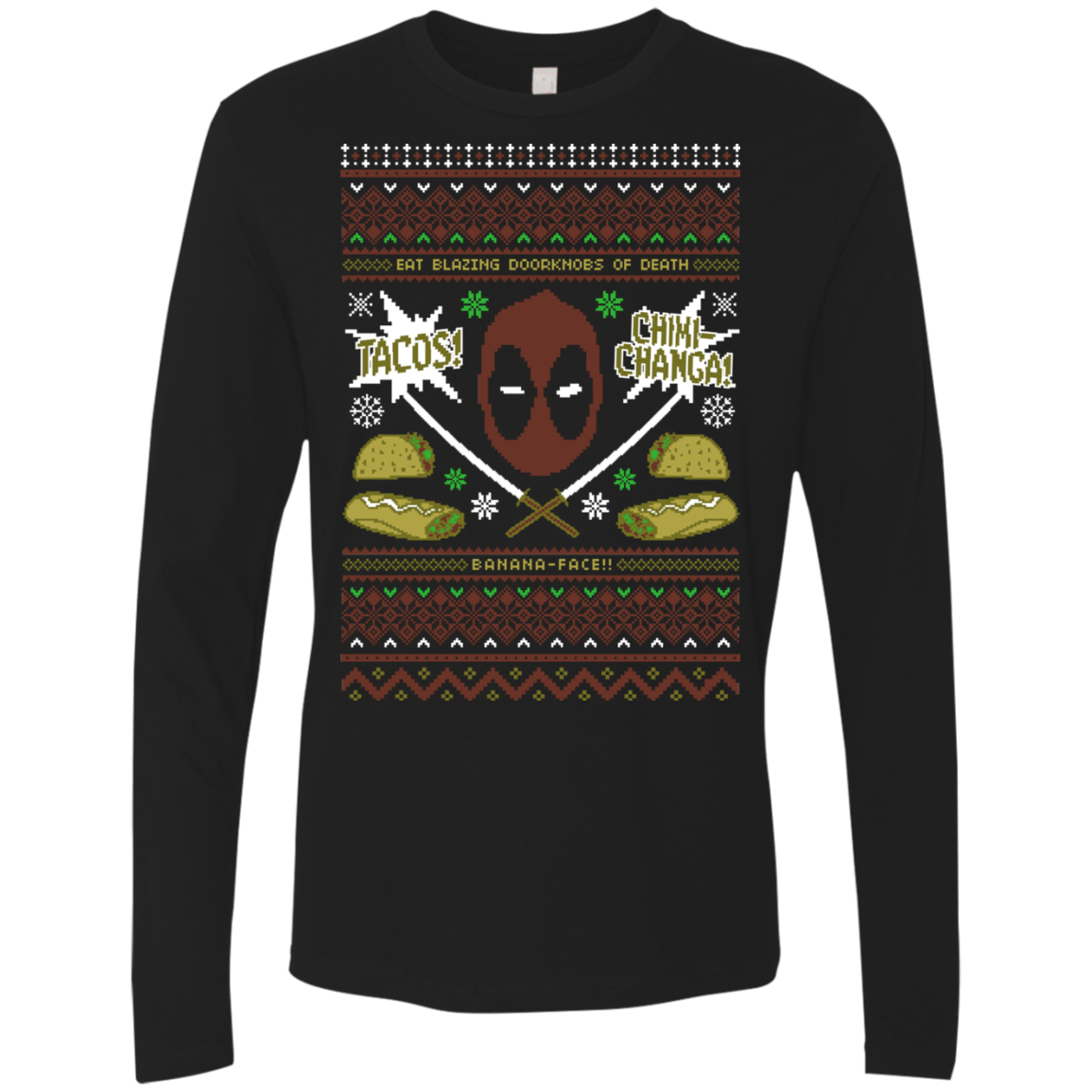 T-Shirts Black / Small Ugly Deadpool Men's Premium Long Sleeve