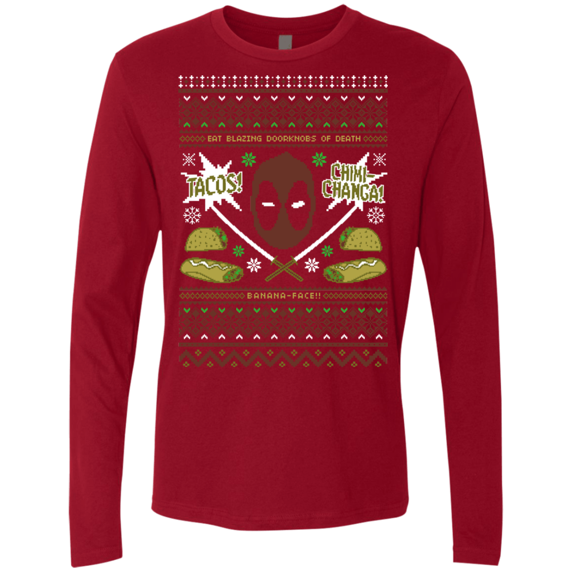 T-Shirts Cardinal / Small Ugly Deadpool Men's Premium Long Sleeve