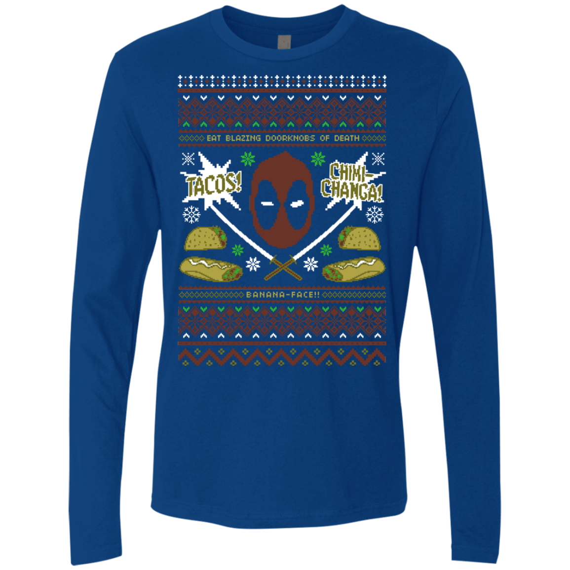 T-Shirts Royal / Small Ugly Deadpool Men's Premium Long Sleeve