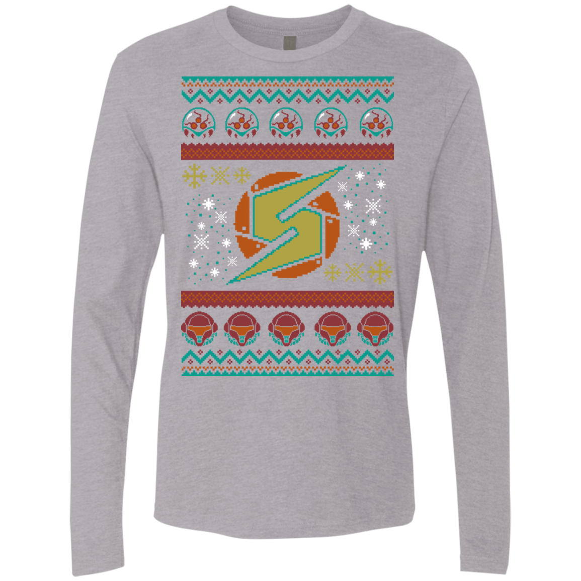 T-Shirts Heather Grey / Small UGLY METROID Men's Premium Long Sleeve