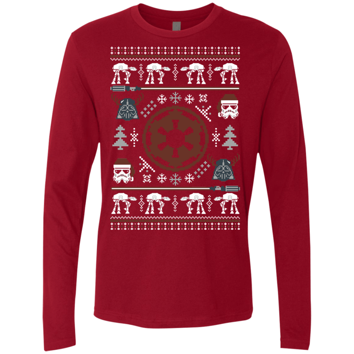 T-Shirts Cardinal / Small UGLY STAR WARS EMPIRE Men's Premium Long Sleeve