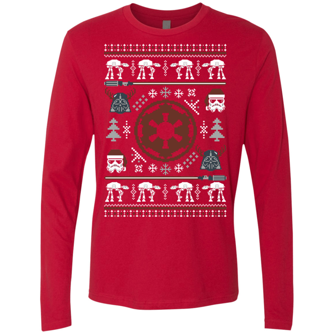 T-Shirts Red / Small UGLY STAR WARS EMPIRE Men's Premium Long Sleeve
