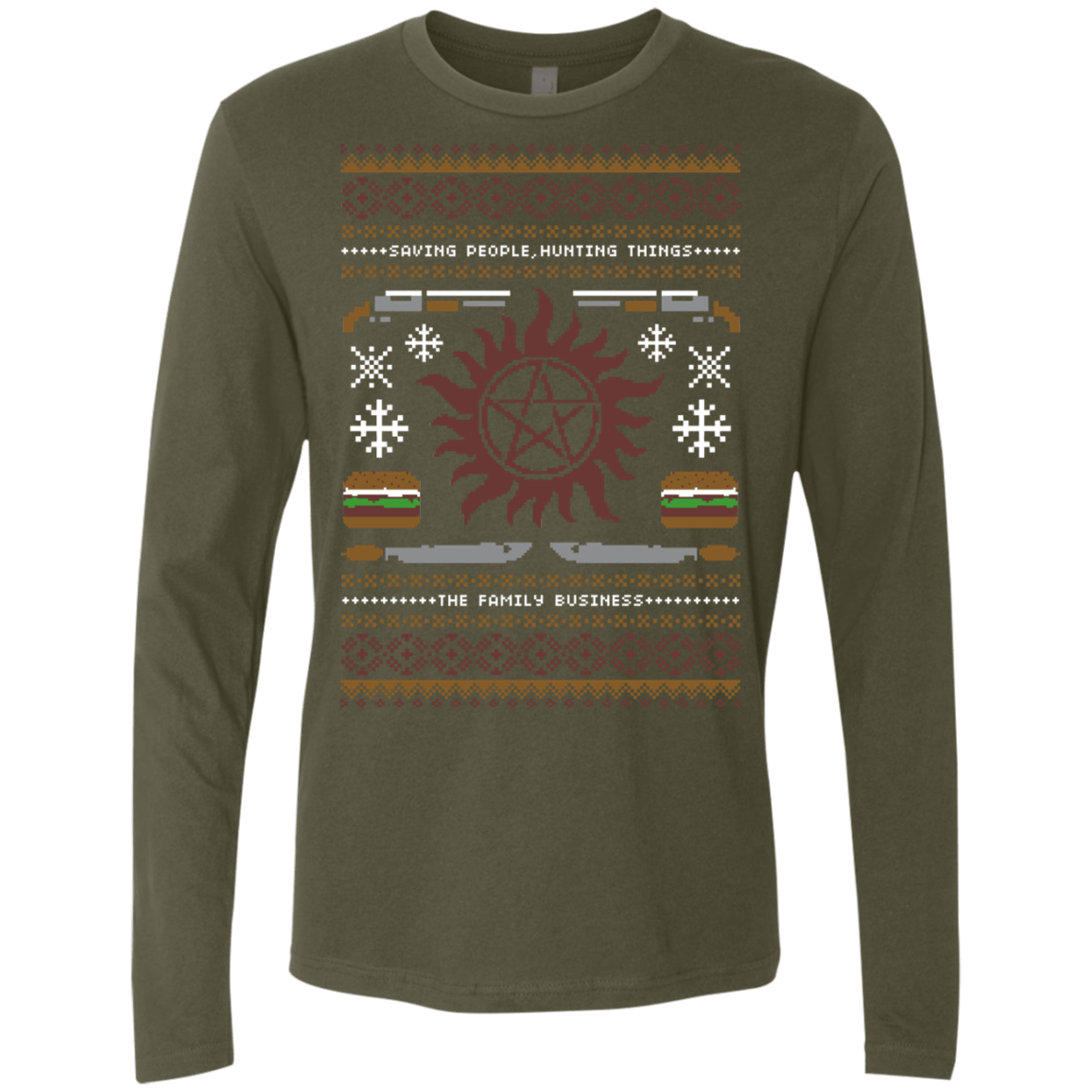 T-Shirts Military Green / Small UGLY SUPERNATURAL Men's Premium Long Sleeve