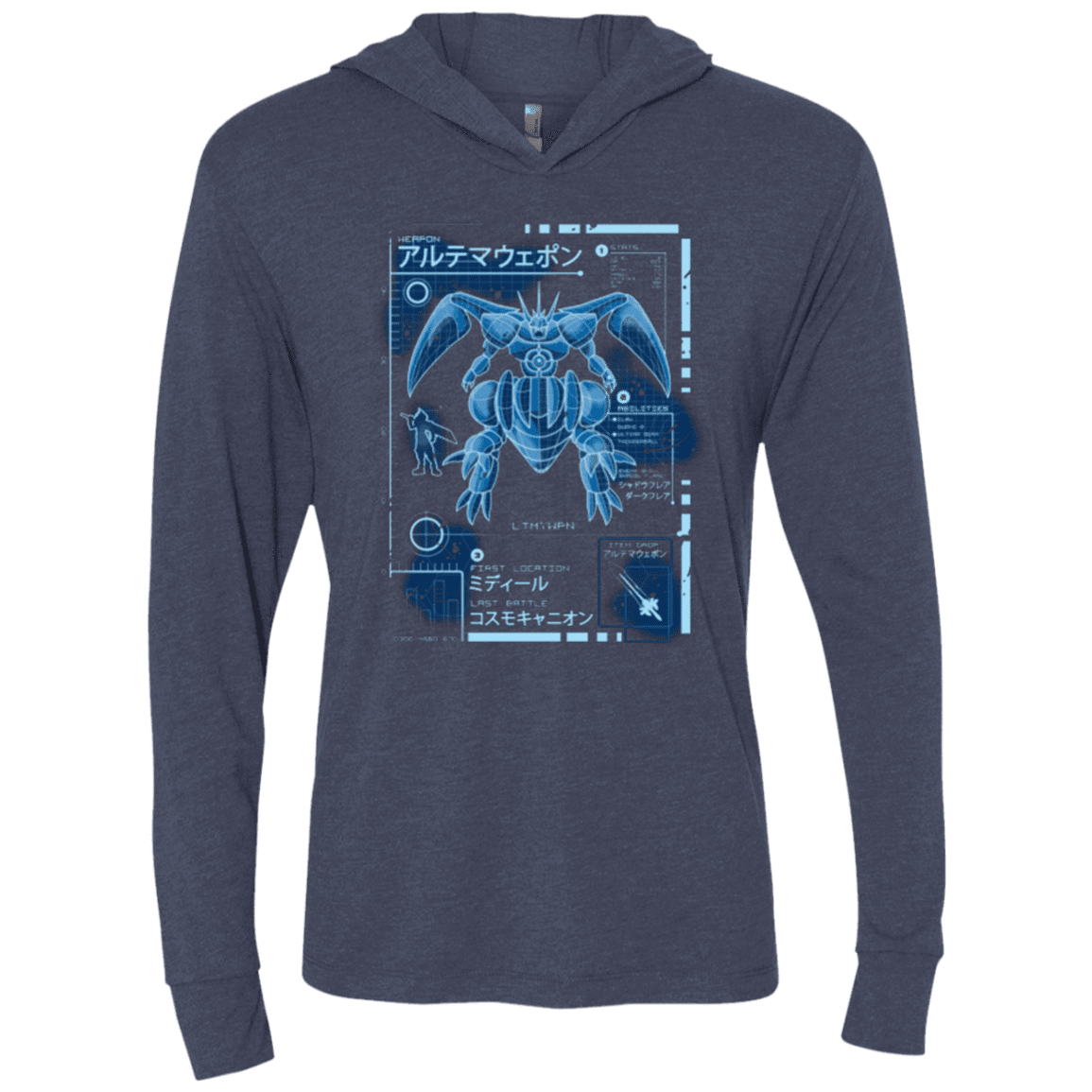 T-Shirts Vintage Navy / X-Small ULTIMATE BLUE PRINT Triblend Long Sleeve Hoodie Tee