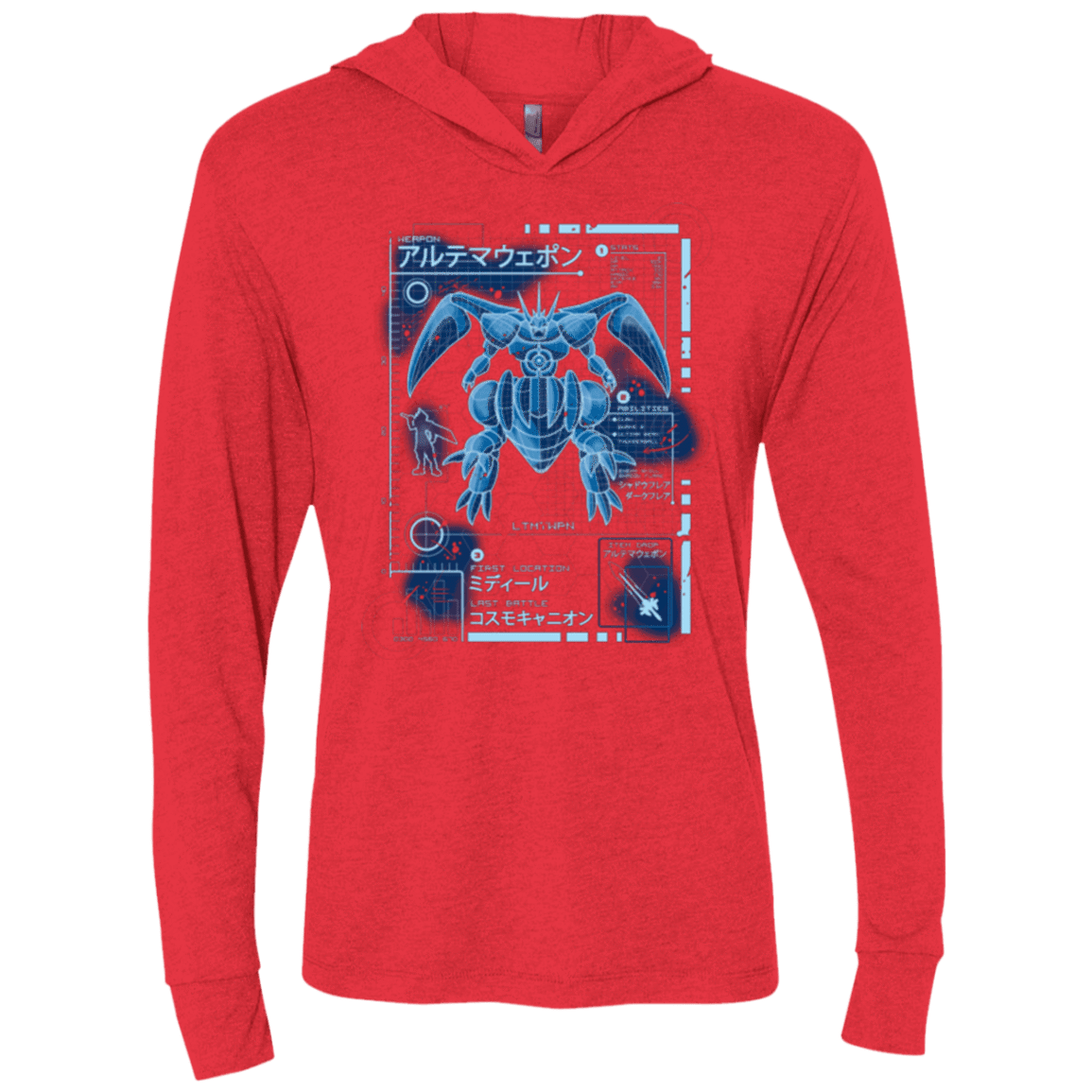 T-Shirts Vintage Red / X-Small ULTIMATE BLUE PRINT Triblend Long Sleeve Hoodie Tee