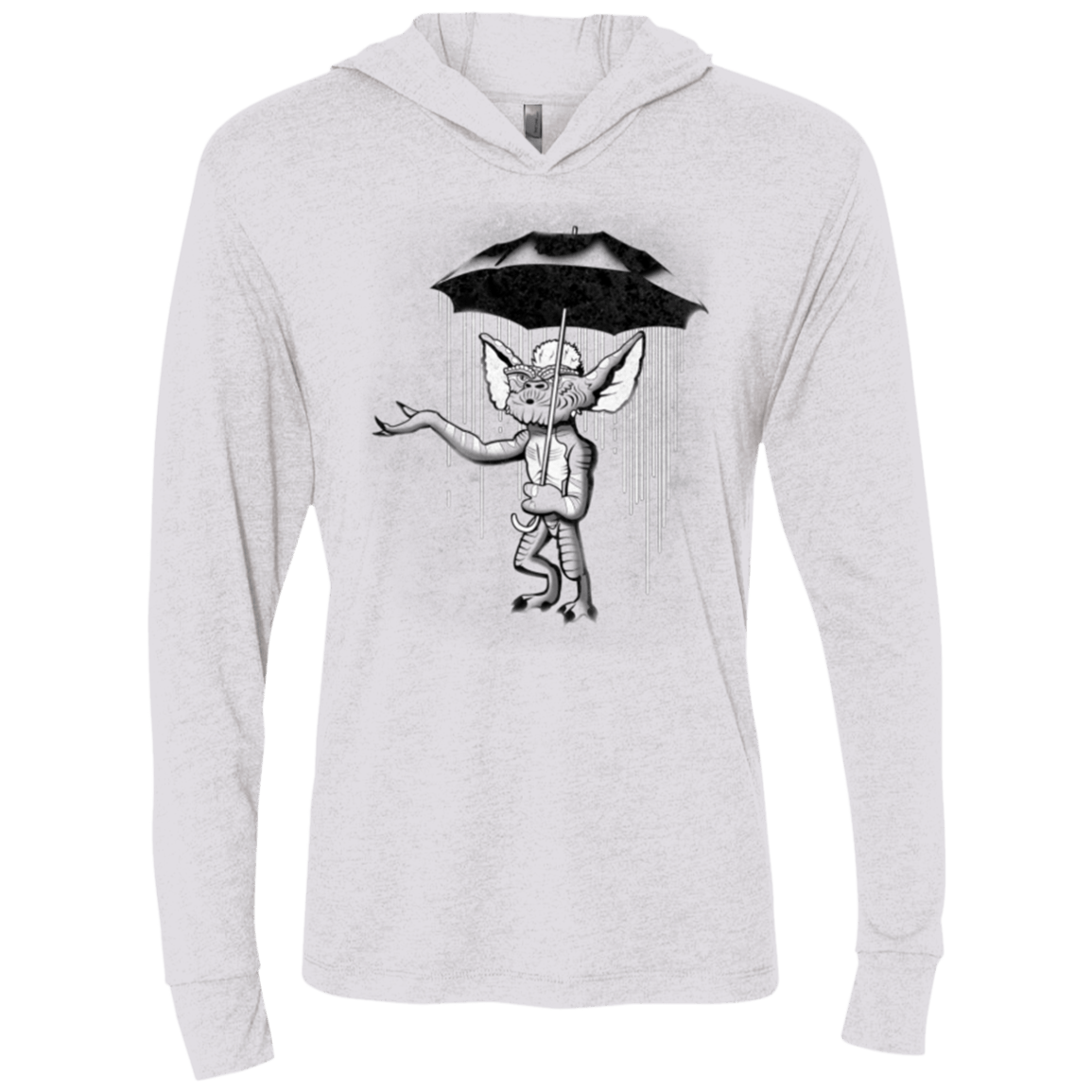 T-Shirts Heather White / X-Small Umbrella Banksy Triblend Long Sleeve Hoodie Tee