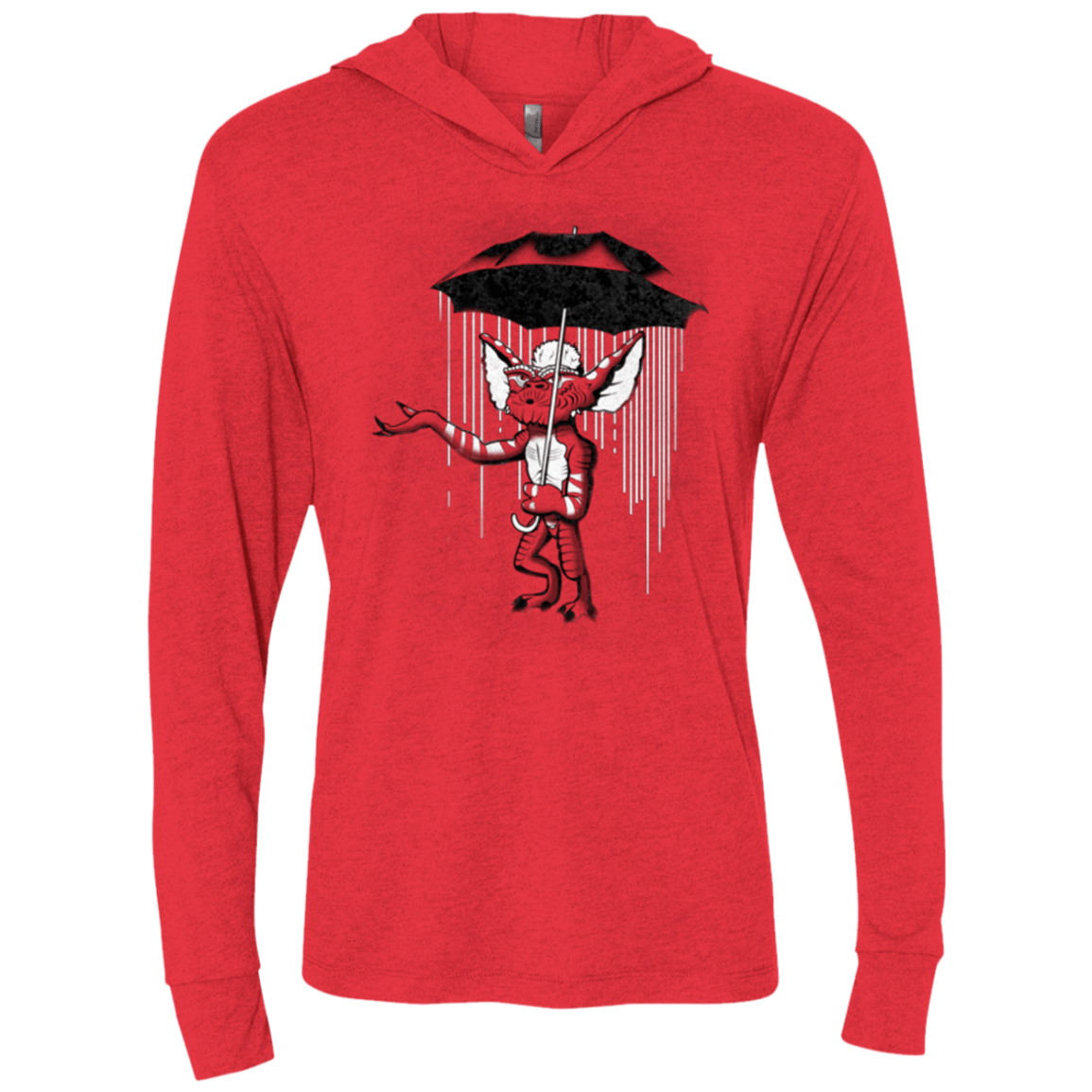 T-Shirts Vintage Red / X-Small Umbrella Banksy Triblend Long Sleeve Hoodie Tee