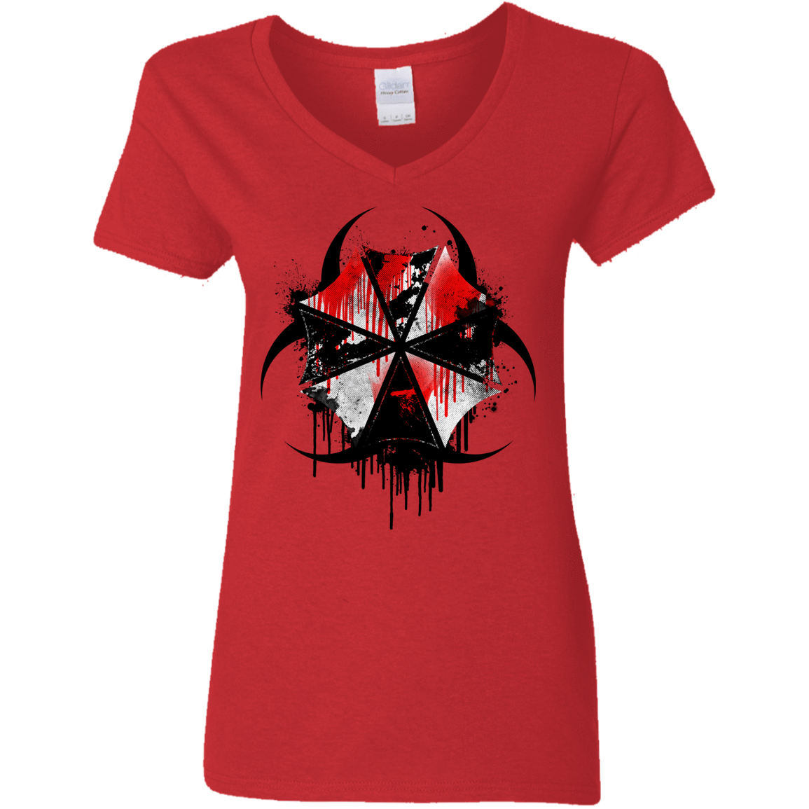 T-Shirts Red / S Umbrella Corp Women's V-Neck T-Shirt