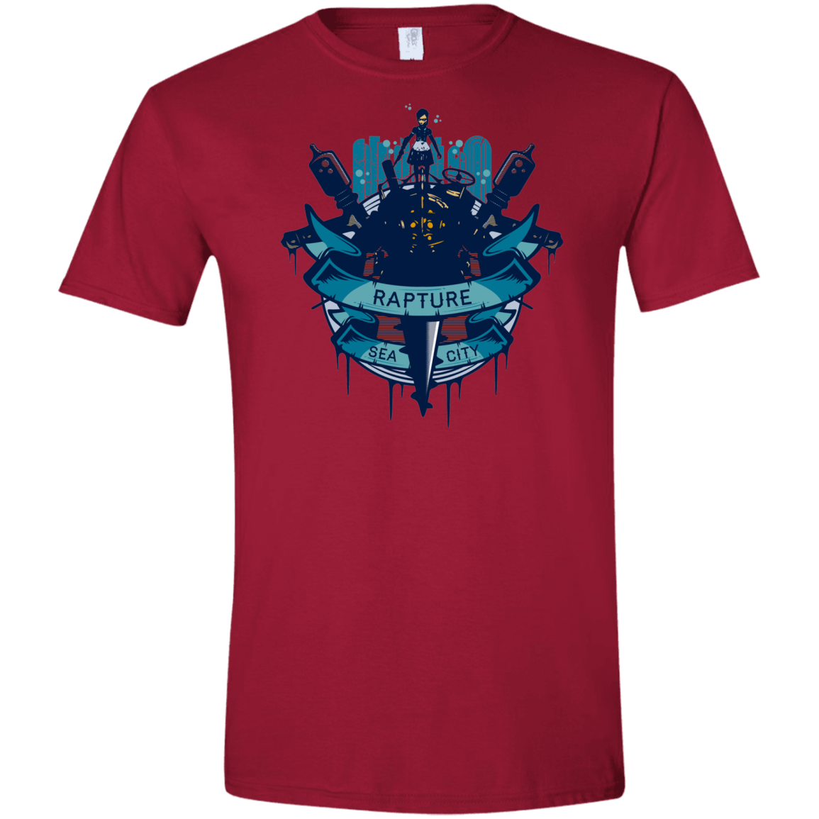 T-Shirts Cardinal Red / S Under The Sea Men's Semi-Fitted Softstyle