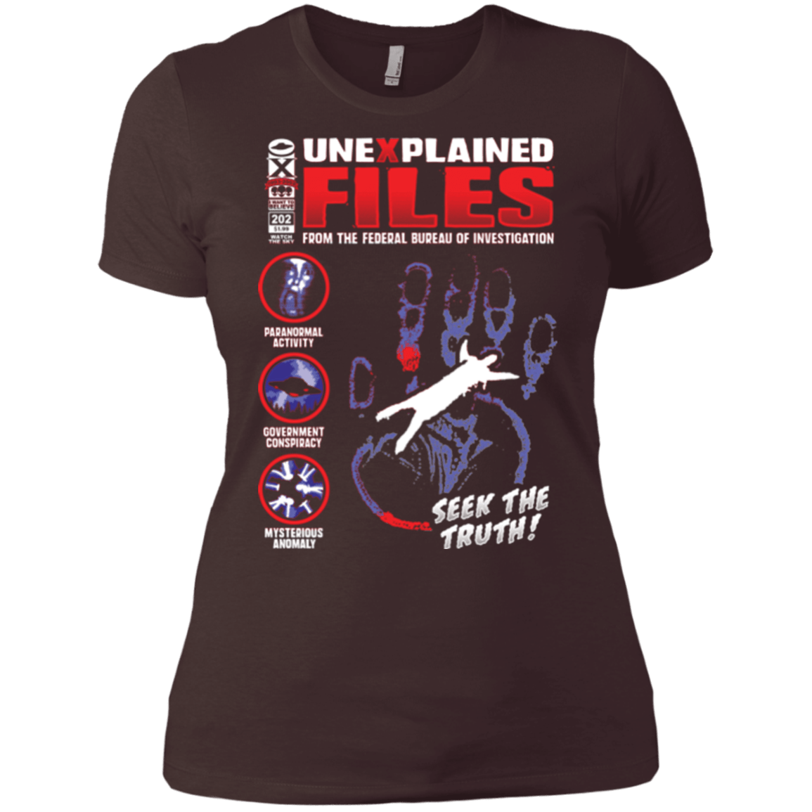 T-Shirts Dark Chocolate / X-Small Unexplained Files Women's Premium T-Shirt